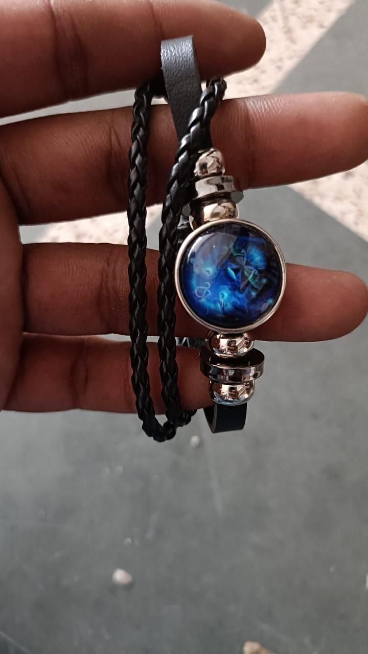 🔥Zodiac Constellation Guardian Black Leather Bracelet Adjustable 🔥