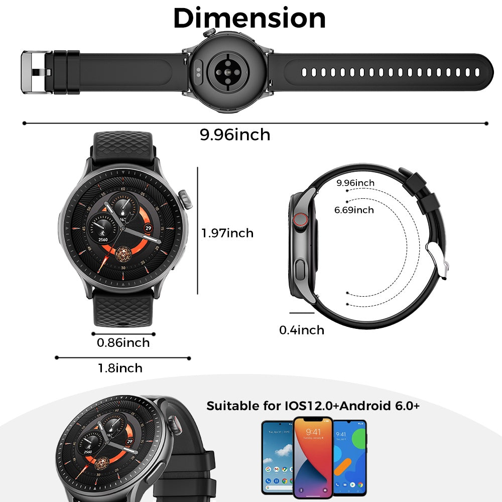 2025 New 1.55-inch Disc Smart Watch Health Tracker Health Manager