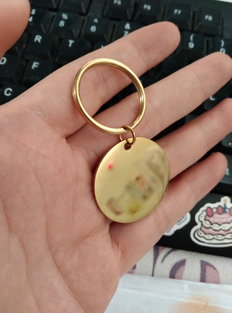 Stainless Steel Mirror Polished  Disc Round Dog Tag Charm Pendant For Bracelet Necklace DIY Jewelry Key Ring