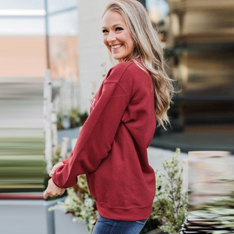 Long-sleeved Solid Color Letter Printed Sweatshirt