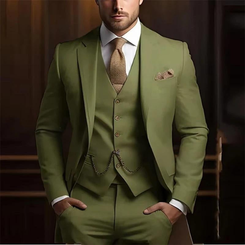 Men's High-grade Gentleman Temperament Slim Suit Three-piece Suit