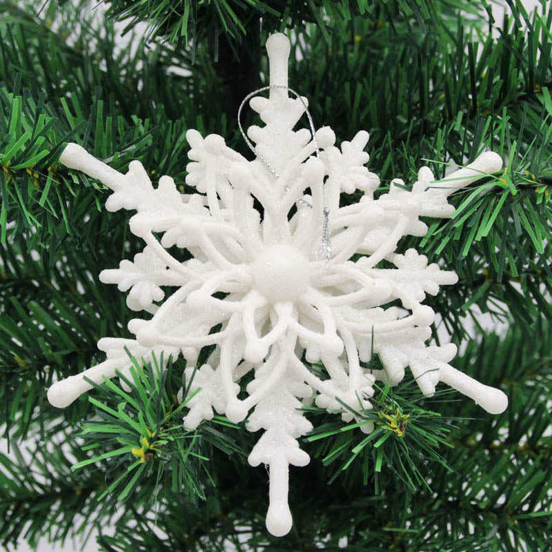 Christmas Snowflake Ornaments 3D Ice White Snowflakes Christmas DIY Crafts Hanging Pendants Xmas Tree Decorations New Year Christmas Tree Pendant