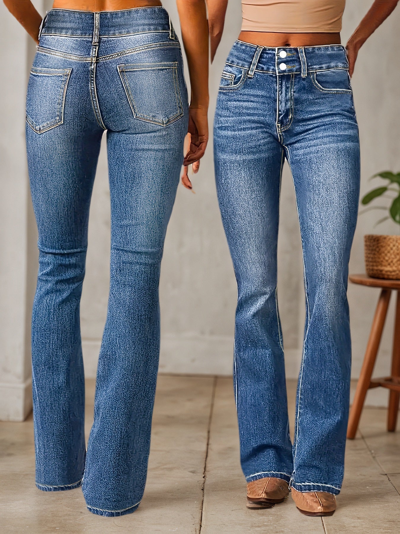 2025 New Women's Denim Pants, High Waisted Pants, Micro Flared Jeans