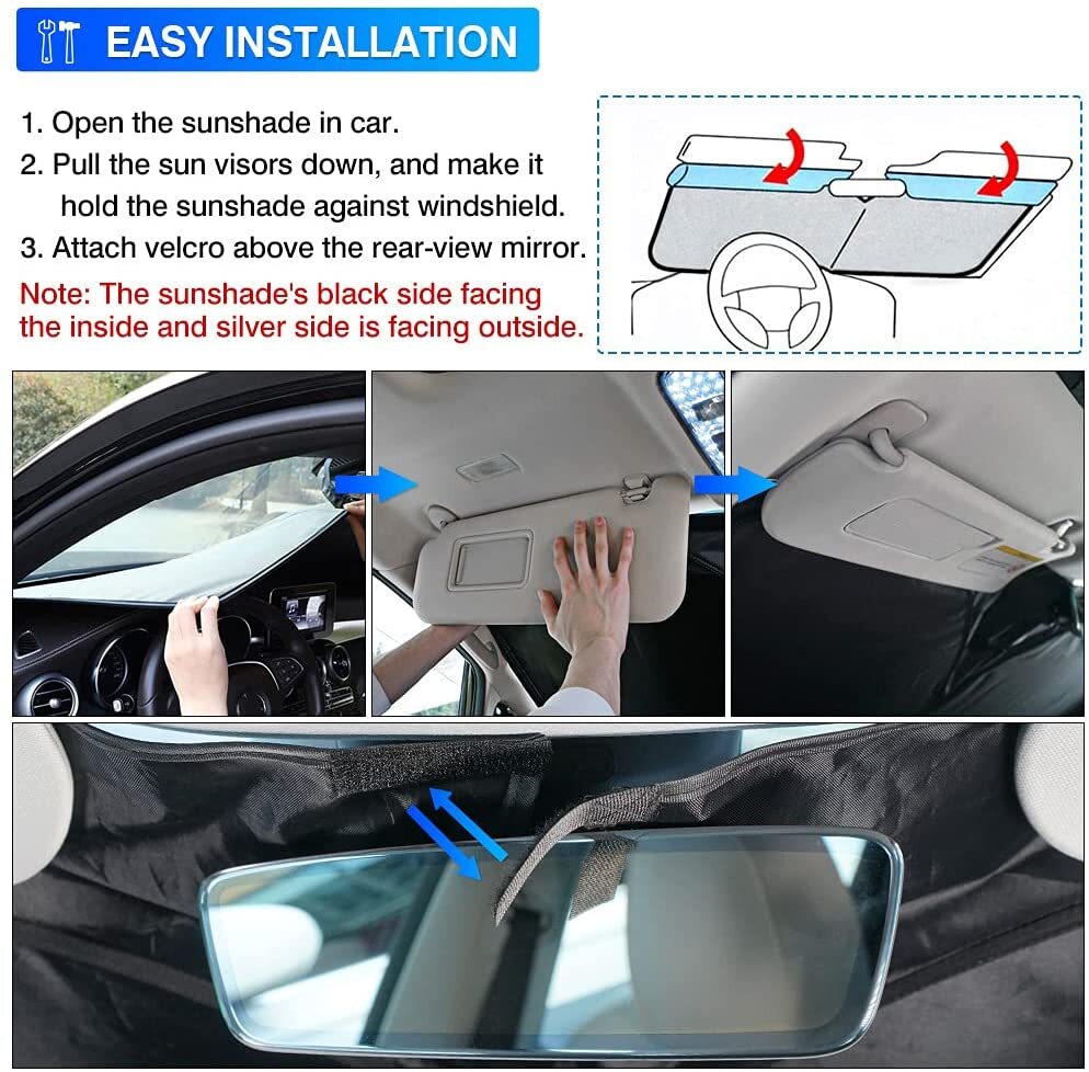 For 2016-2025 Chevy Malibu Car Front Windshield Sun Shade Reflective UVs Cover