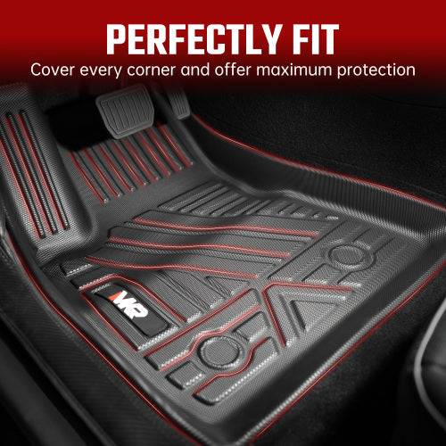 Odorless TPE Floor Mat For Tesla Model 3 2023-2025 6 PCS Waterproof Duty-Proof Fully Surrounded Floor Liner Protection Foot Pad
